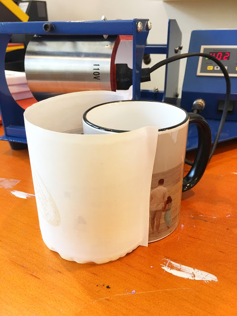 printing technique onto a ceramic mug