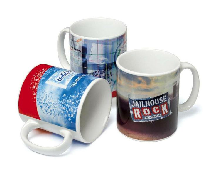 sublimation printing on the mugs