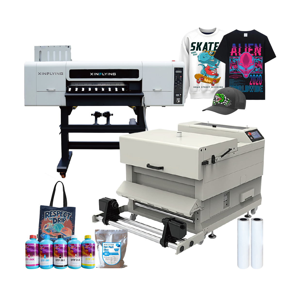 Industrial direct to film printer for garment production