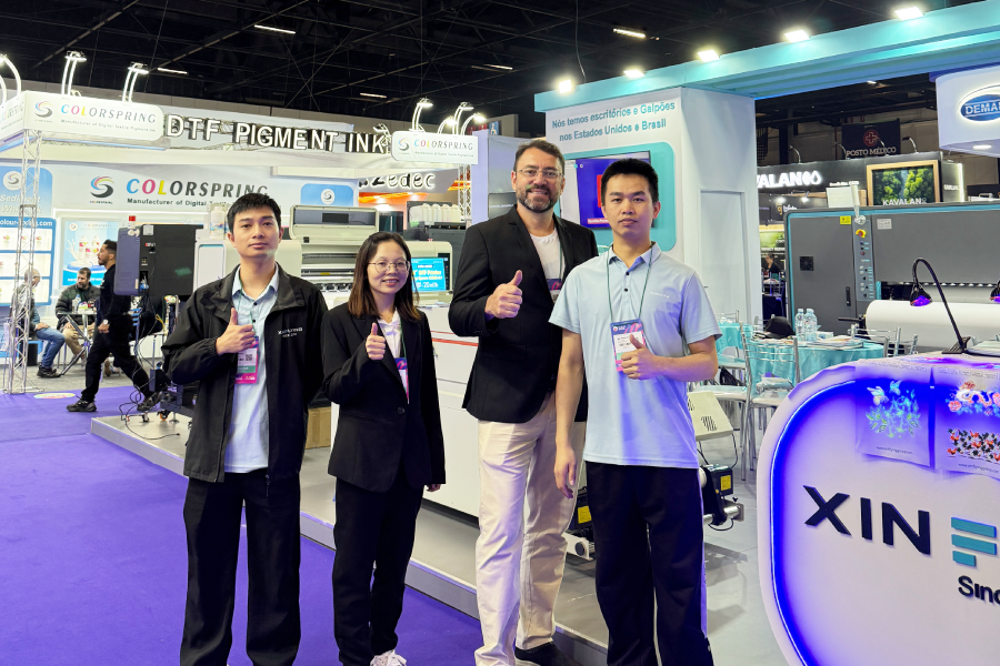 Digital textile printing machines at trade fair